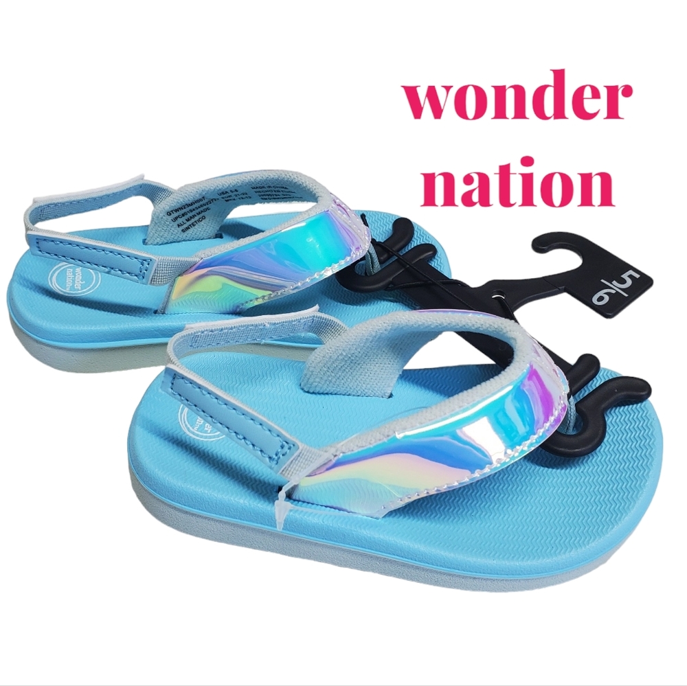 NWOT Wonder Nation Sport Flip Flops Toddler Girls Size 5/6